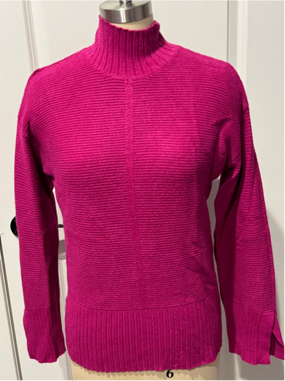 Women's Cyrus Ribbed Mock Neck Sweater Pink Size M